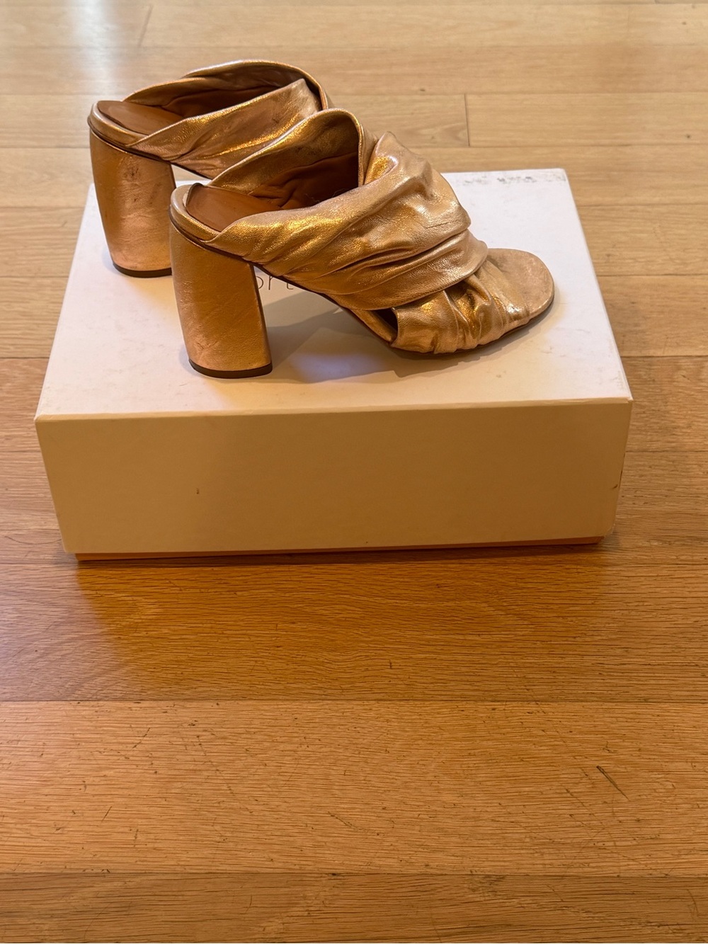Forte Forte Heeled Laminated Leather Crossed Sandals size 37